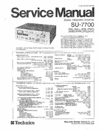 Technics SU-7700 Service manual